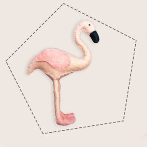 Felt and Soul - flamingó gyapjú filc figura letölthető szabásminta